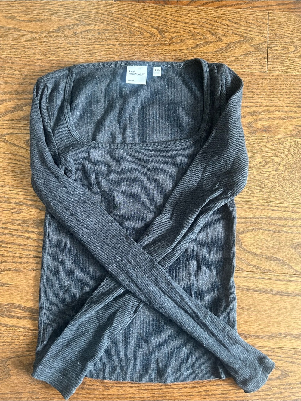 TNA Ribbed Square Neck Long Sleeve